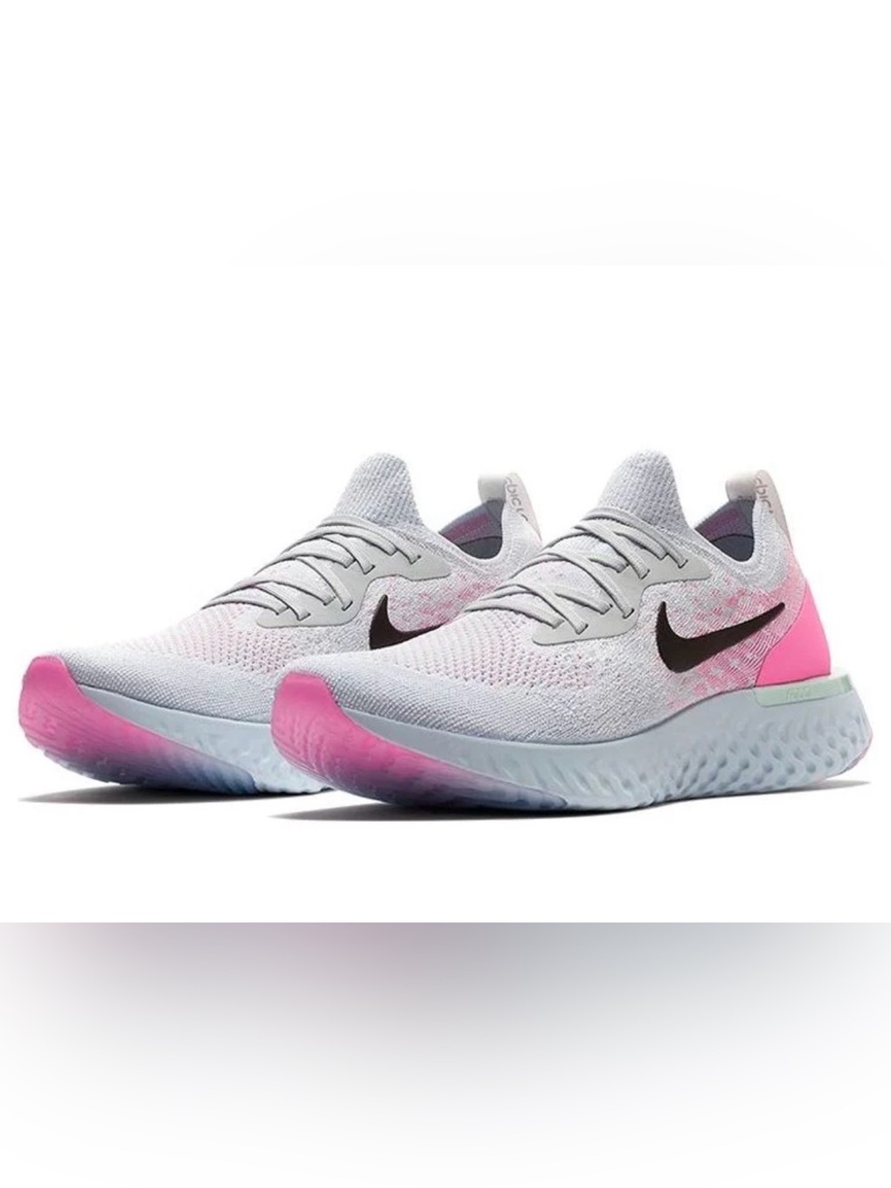 Nike Epic React Flyknit running shoes in a "Pink Beam" 10.5